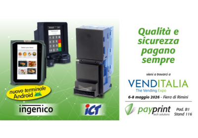 Cassa automatica rendiresto Pagamico esposta a Venditalia 2026 Rimini